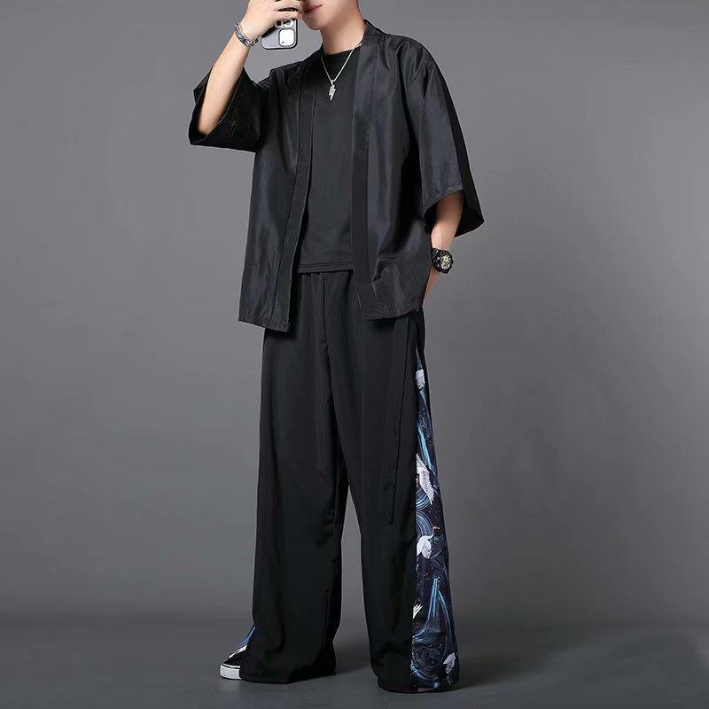 Product Introduction of Summer Shirt 3 Piece Set, Summer Casual Sunscreen Half Sleeve Ancient Style Shirt, Unisex 12