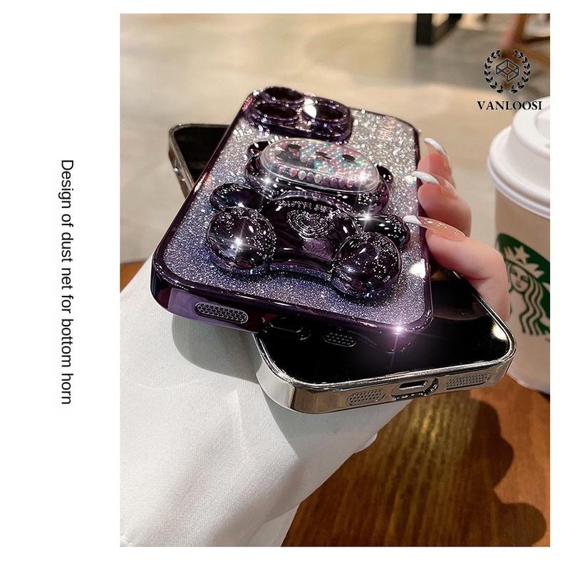 Product Introduction of Casing for OPPO A16 A16S A54S OPPO CPH2269 Sparkling Powder Electroplated Soft Shell Cute Rainbow Bear Phone Case Lens Full Coverage Anti Drop 18