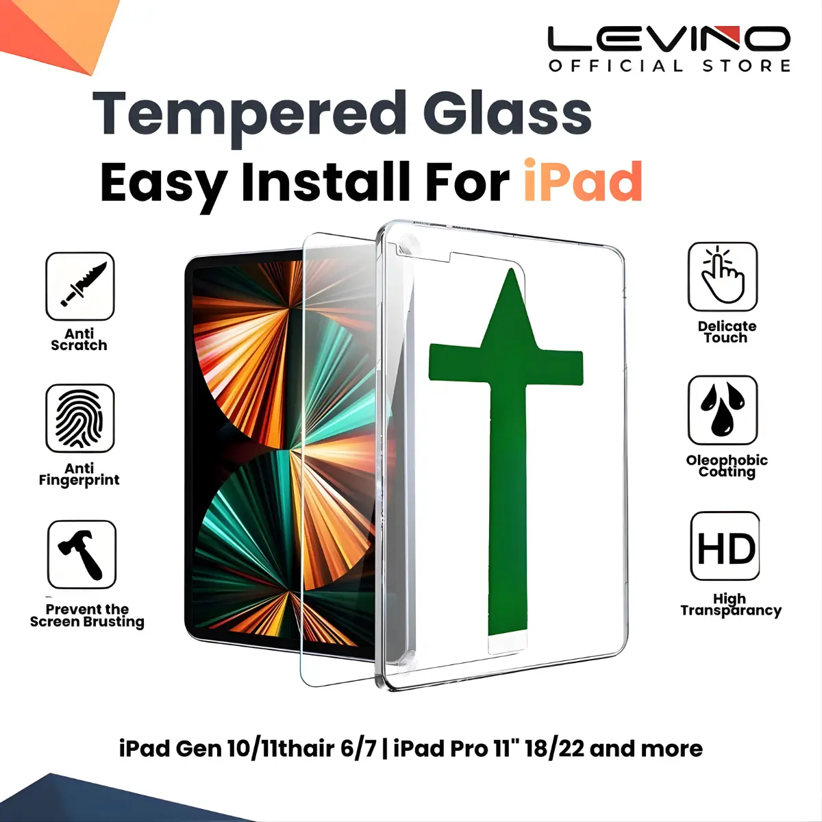 Easy Install Tempered Glass Compatible For iPad Air 6/7 Pro 11" 18/22 Gen 10/11th Air 4/5 Mini 8 A19 Pro Air 8 2026 iPad Gen 12 Premium Protector