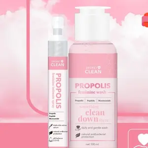 Secret Clean Paket Propolis - Wash 100ml & Spray 8ml - Perawatan Hygiene Pencerah Kulit Wajah & Feminine Perfume Wanita