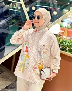 Kemeja Full Print LEVIA – Bahan katun Toyobo Premium Lembut & Nyaman – By Ameela.kl X ABIRA