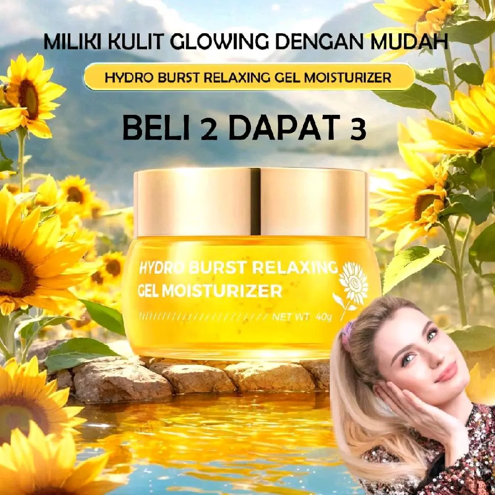 MOISTURIZER Hydro Burst Relaxing GEL Perawatan Wajah Shine Russia + Melembabkan Kulit, Mengurangi Garis Halus, Memperbaiki Lapisan Kulit Yang Rusak & Mencerahkan