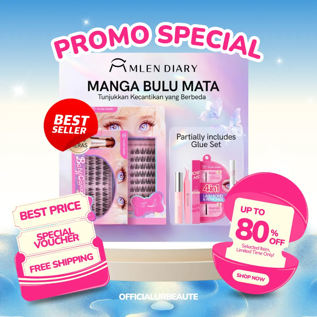 MLEN DIARY Baby Comic Bulu Mata Gaya Manga lashes (panjang 10-14mm) - Individual Eyelash( Extansion (beginner friendly) Bulumata