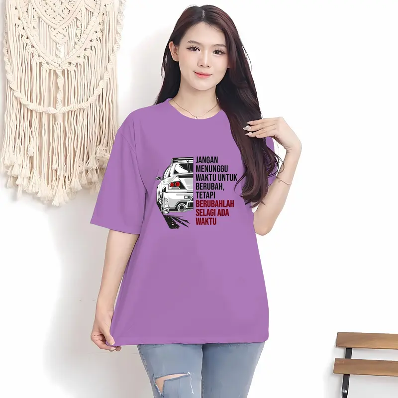 COD Kaos Oversize Wanita/Kaos UNISEX T-SHIRT Oversize Wanita/Kaos Distro Wanita/Kaos Streetwear Oversize Baju Combed Oblong Santai Nyaman Motif Variasi Soft Atasan Tee Pendek Tangan Polos Printing Panjang 7