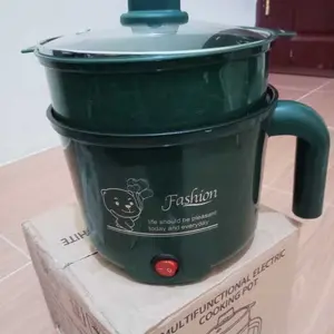 Panci Listrik Multifungsi Anti Lengket Hitam Free Kukusan Steamer Plastik Lapis Keramik Teflon