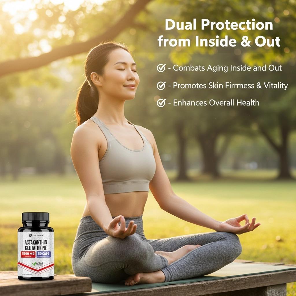 Astaxanthin glutathione Spesial Ramadan Menangkap radikal bebas, melindungi hati, dan meningkatkan elastisitas kulit.