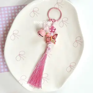 Bagcharm Gantungan Tas Bagcharm Lucu Bagcharm Pink Keychain Pink Kupu Kupu Sakura