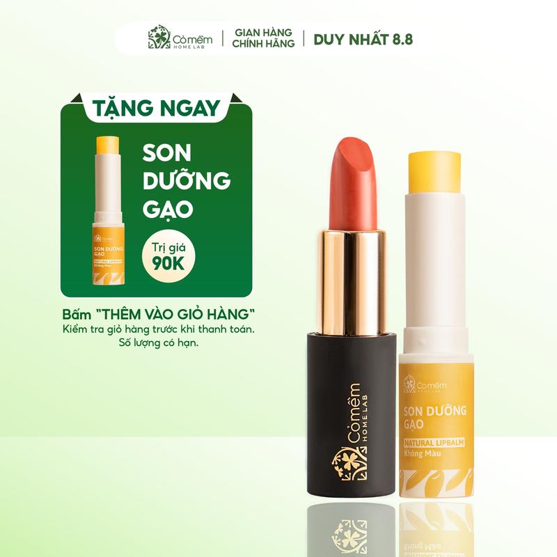 Bộ Chăm Sóc Môi Xinh Son Lụa + Son Dưỡng Thiên Nhiên Cỏ Mềm