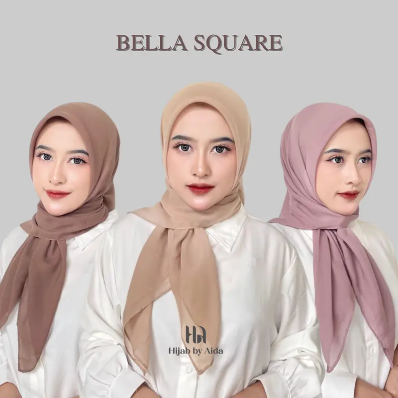 Hijab Segi Empat Bella Square Polycotton Premium Anti Letoy 0