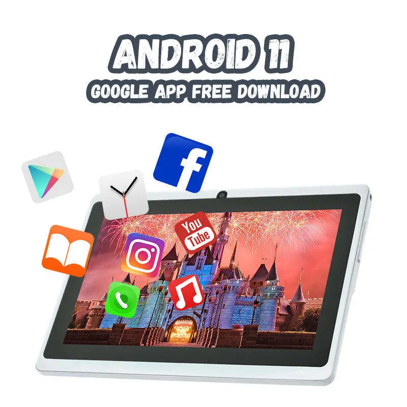 7Inch KID'S TABLET K705 Wifi 2+32gb Original Android 11.0 Cartoon shell 3000MAh Dual Camer Fall collisionprevention Education development ofchildren Tablet for kids Control children's use oftablets Cellphone Smartphone