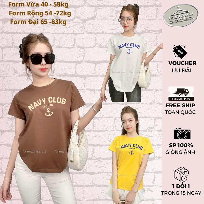  Mã A82  NAVY CLUB  Áo thun cotton thái nữ cổ tròn rất thoáng mát 