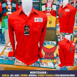 KEMEJA PDH PMI PMR KEMEJA MERAH Kerah Panjang Atasan Pria Wanita Cowok Baju