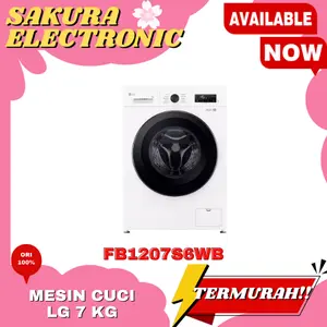 LG FB1207S6WB 7 KG MESIN CUCI FRONT LOADING INVERTER DIRECT DRIVE AI DD SMART DIAGNOSIS FB1207 S6WB