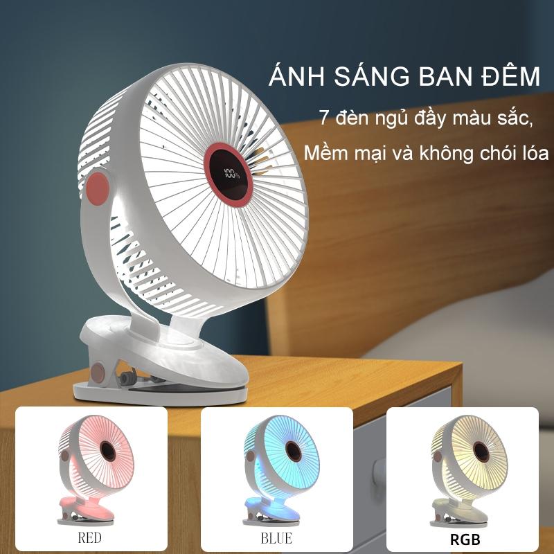 Brezzy Quạt Tích Điện Để Kẹp Bàn Mini Usb Kẹp Xe Đẩy Cho Bé điều Hoà Làm Mát Có Thể Xoay 720° JH-022 8