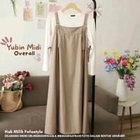 Gambar FEFASTYLE - OVERALL TUNIK WANITA - YUBIN OVERALL TUNIK DRESS Atasan Midi Basic Casual blouse  tunik - Army, M dari FEFA STYLE Kota Tasikmalaya 1 Tokopedia
