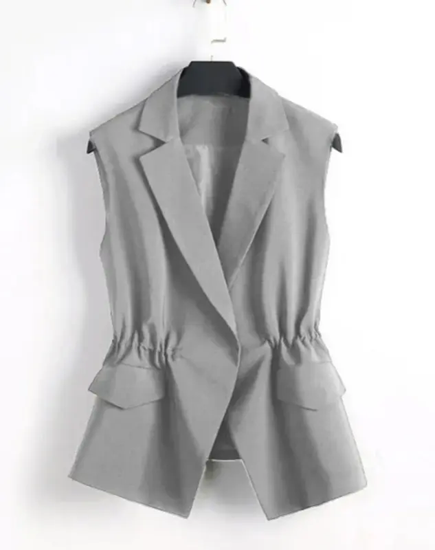 rompi blazer vest kerut pinggang korean style 0