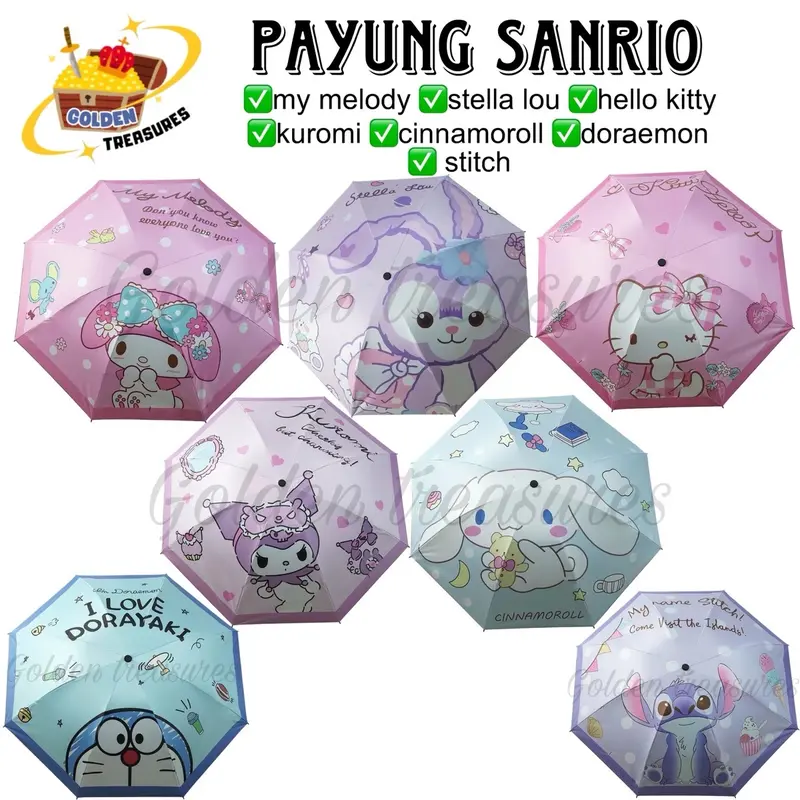 Payung Lipat Manual Sanrio / Payung Otomatis Sanrio 0