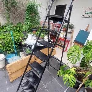 Musiko Tangga Lipat  Besi  250KG Anti-Slip Portable 3-8 Lapisan Max 215cm Dengan Safety Lock & Rak Alat Gratis Baja Peralatan