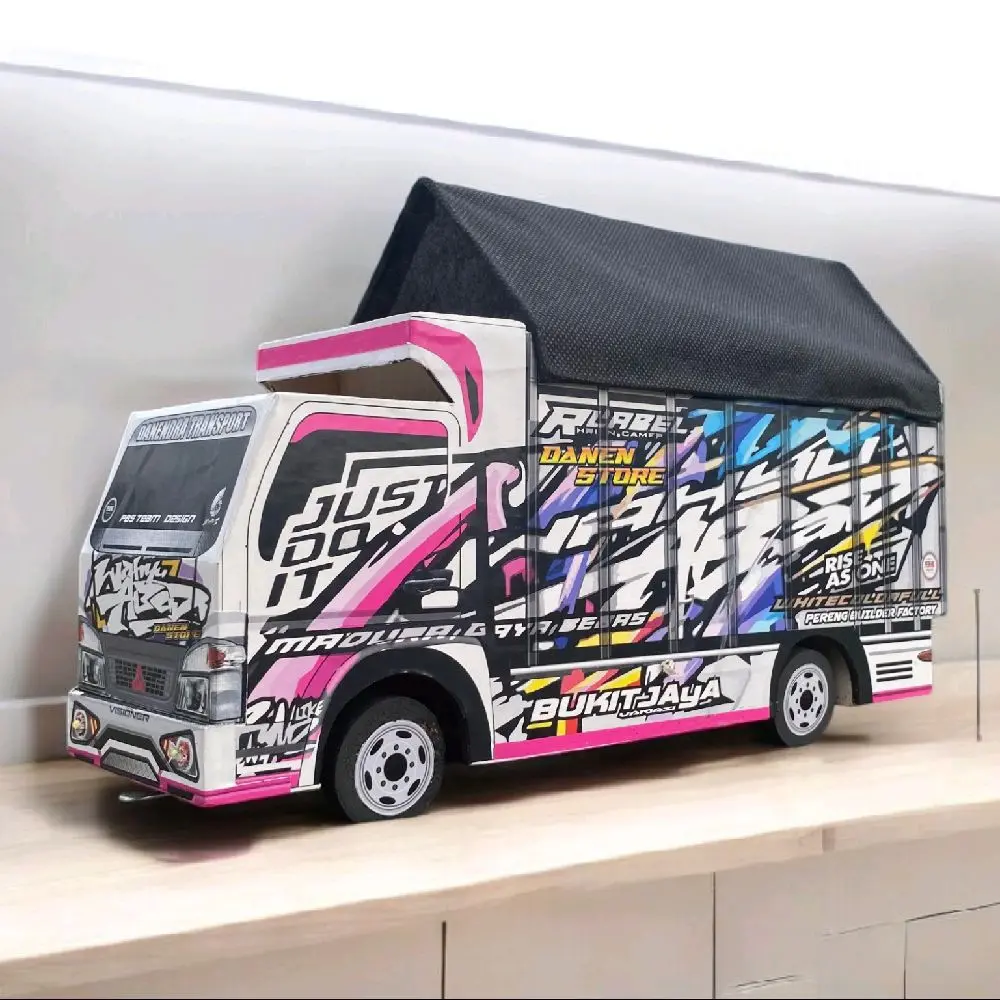 WAHYU ABADI 3 Mainan Anak miniatur truk oleng murah gratis lampu dan terpal Led Toys