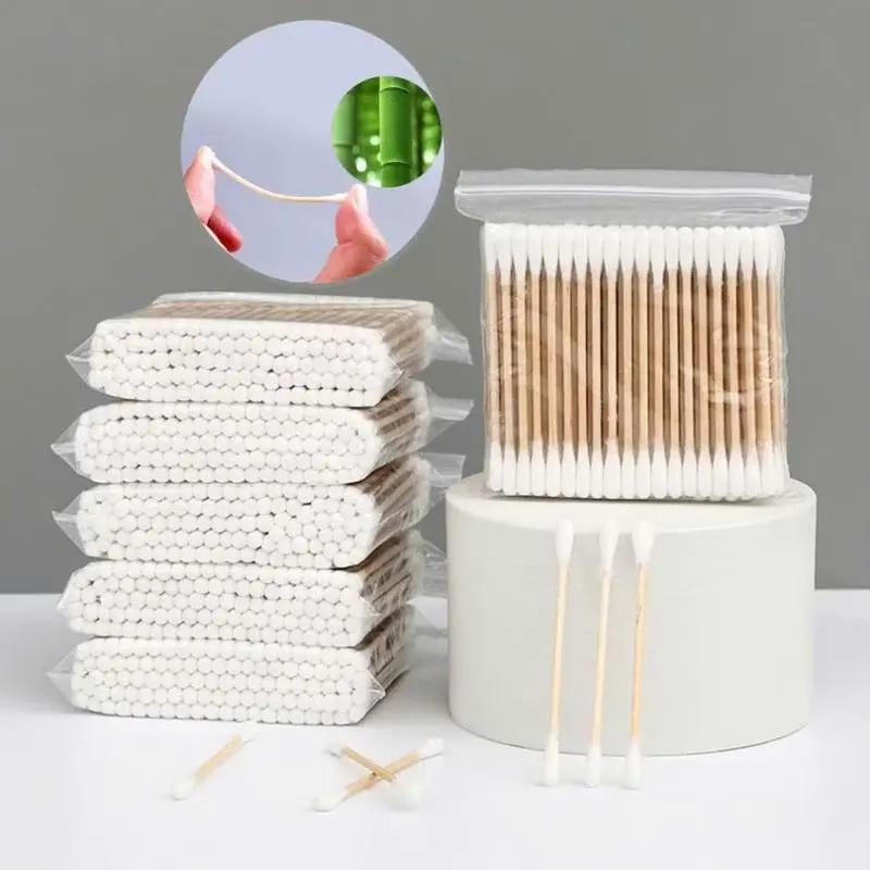 Combo 5 Gói Bông Ngoáy Tai Thân Gỗ Gói 100, [ SL Thực 75 - 95 ] Tăm Bông 2 Đầu, Que Gỗ, Tiện Lợi