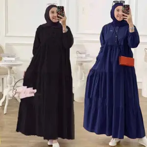 'Kirania midi dress | Gamis kirania gamis rayon polos Kancing depan | Gamis terlaris Cantik Muslim Nyaman tingkat 3 susun