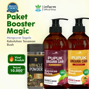 INFARM - Paket Booster Magic 1 Miracle Powder 100 Gram 1 POC Buah 1 POC Sayur Tanaman Pupuk Penggembur Tanah Pupuk Nutrisi Pelebat Buah Dan Bunga Melebatkan Bunga dan Buah Pupuk Infarm Buah Tanaman Hidup Sebagai penyedia unsur Kalium yg banyak dibutuhkan