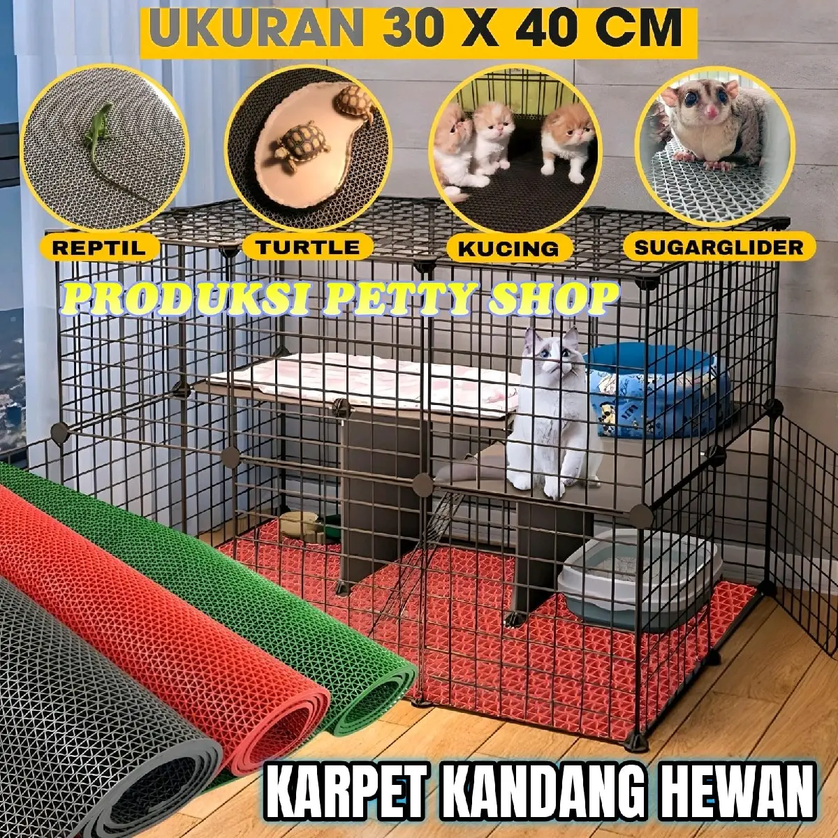 ALAS KANDANG HEWAN [KARPET JARING] 30 X 40 CM - STYPE MAT ANTI SELIP