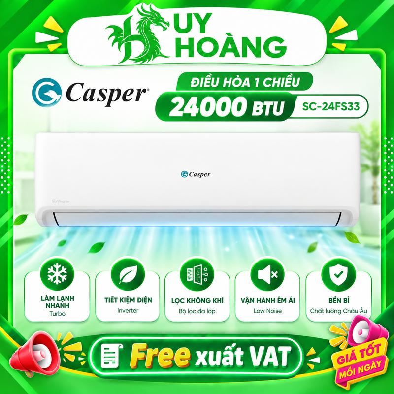 Điều hòa Casper 1 chiều 24000 BTU SC-24FS33