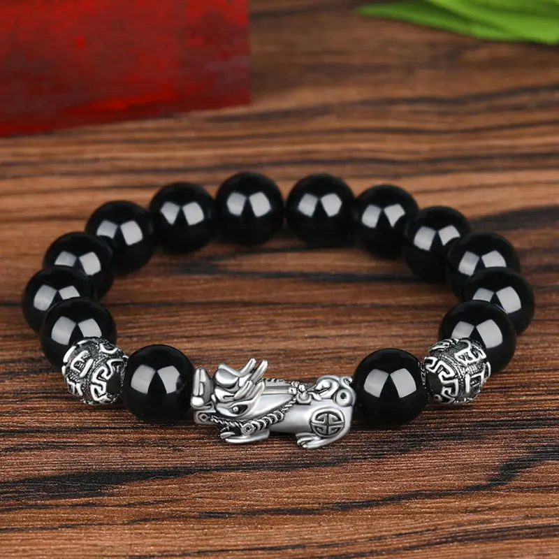 Vòng Tay Tỳ Hưu, Phong Cách Cổ Điển Dành Cho Nam Giới, Thiết Kế Độc Đoán, Hạt May Mắn, Vòng Tay 0