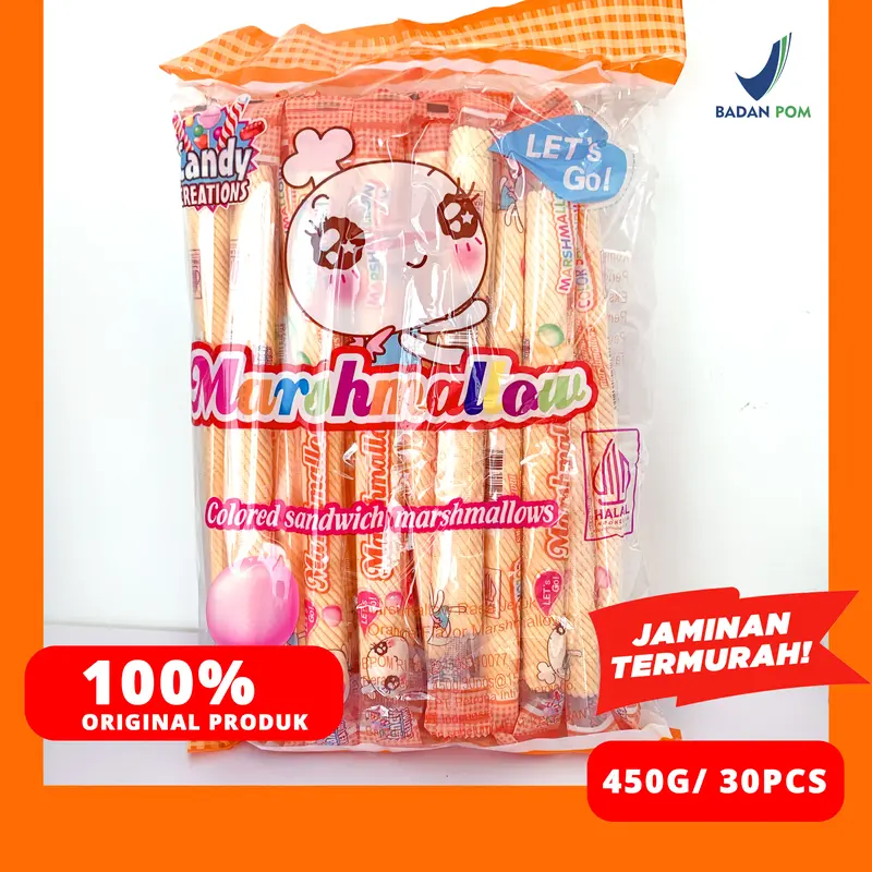 MARSHMALLOW PANJANG CANDY CREATION  30PCS 450G 3