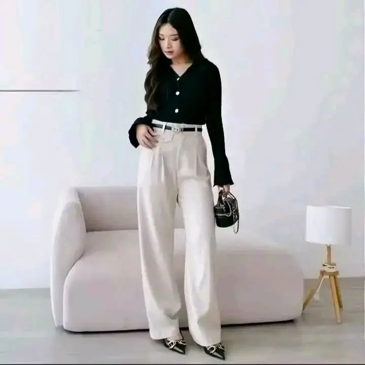 ORO PANTS LOOSE TROUSER PANTS WANITA Loose Bawahan Kulot Celana Kerja Panjang Formal