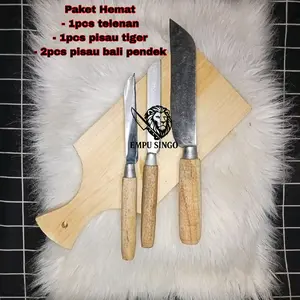 Paket Hemat  Telenan  pisau Taggungn &  pisau Bali Pendek Ideal untuk Kebutuhan Dapur Anda Kitchenware Talenan Kayu,