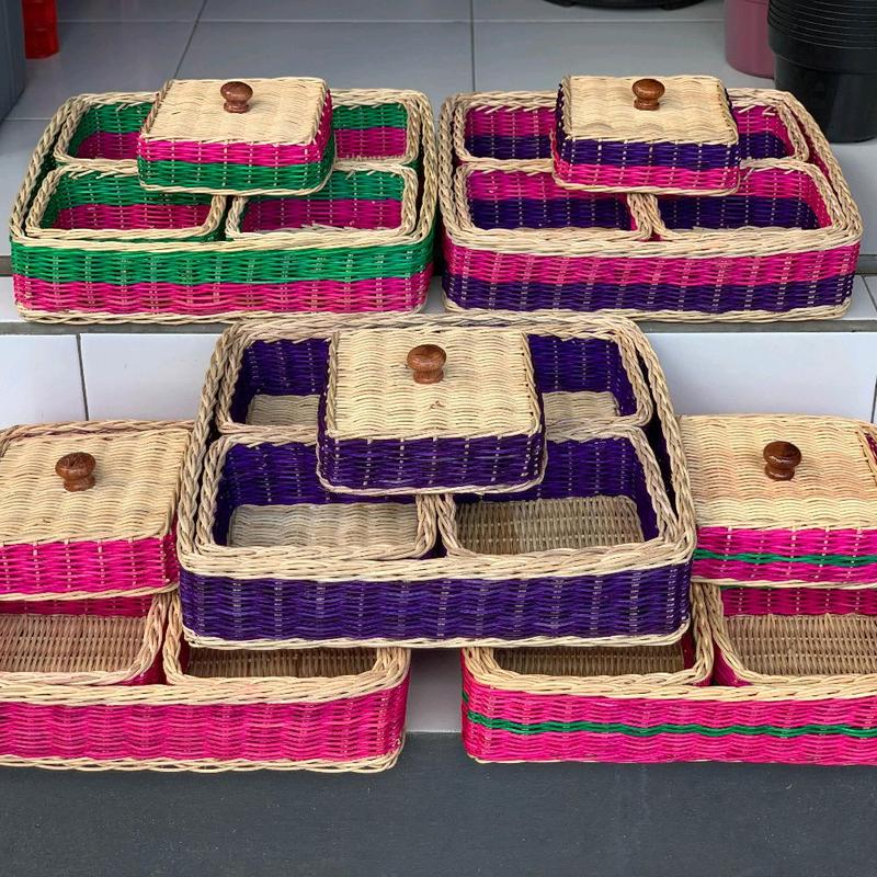 Set nare rotan kotak dan bulat anak 4 + saab 1