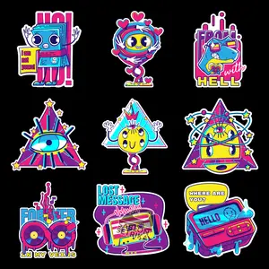 SABLON SETRIKA SABLON DTF TEMA LOGO RETRO RAVE UKURAN 8 CM