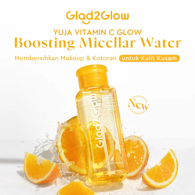 [BPOM] Glad2Glow Micellar Water Gather 1/2/3pcs 300ml Mugwort Salicylic Acid Acne Clear Yuja Vitamin C Glow Boosting Tremella Panthenol Sensitive Care Barrier  sensitif Untuk Kulit Berjerawat Pembersih Wajah Make Up Remover Cleansing Water dan Melembabkan 6