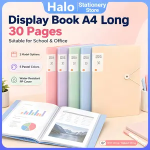 【Halo】Display Book / Map File Dokumen A4 30/60 Halaman Warna Pastel