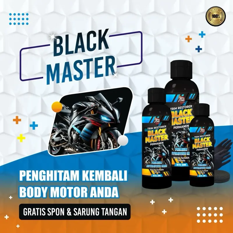 Black Master Penghitam Body Permanen Trim Restorer - Kendaraan Car Karet, Formula Baru, Garansi Uang Kembali - Baret - Paint 0