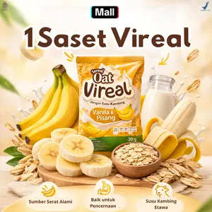 VIREAL Sereal Pisang Parktis - Sarapan Sat Set - Baik untuk Asam Lambung, Maag, dan Gerd