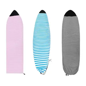 Striped Pattern Surfboard Sock Cover Stretch Organizer Pouch Protection Soft Surf Board Cover for Shortboard Standup Paddleboard