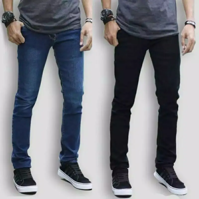 Celana Jeans Pensil Skinny Cowok Slimfit Premium Warna Bio dan Hitam Size 27/38 Pria 2