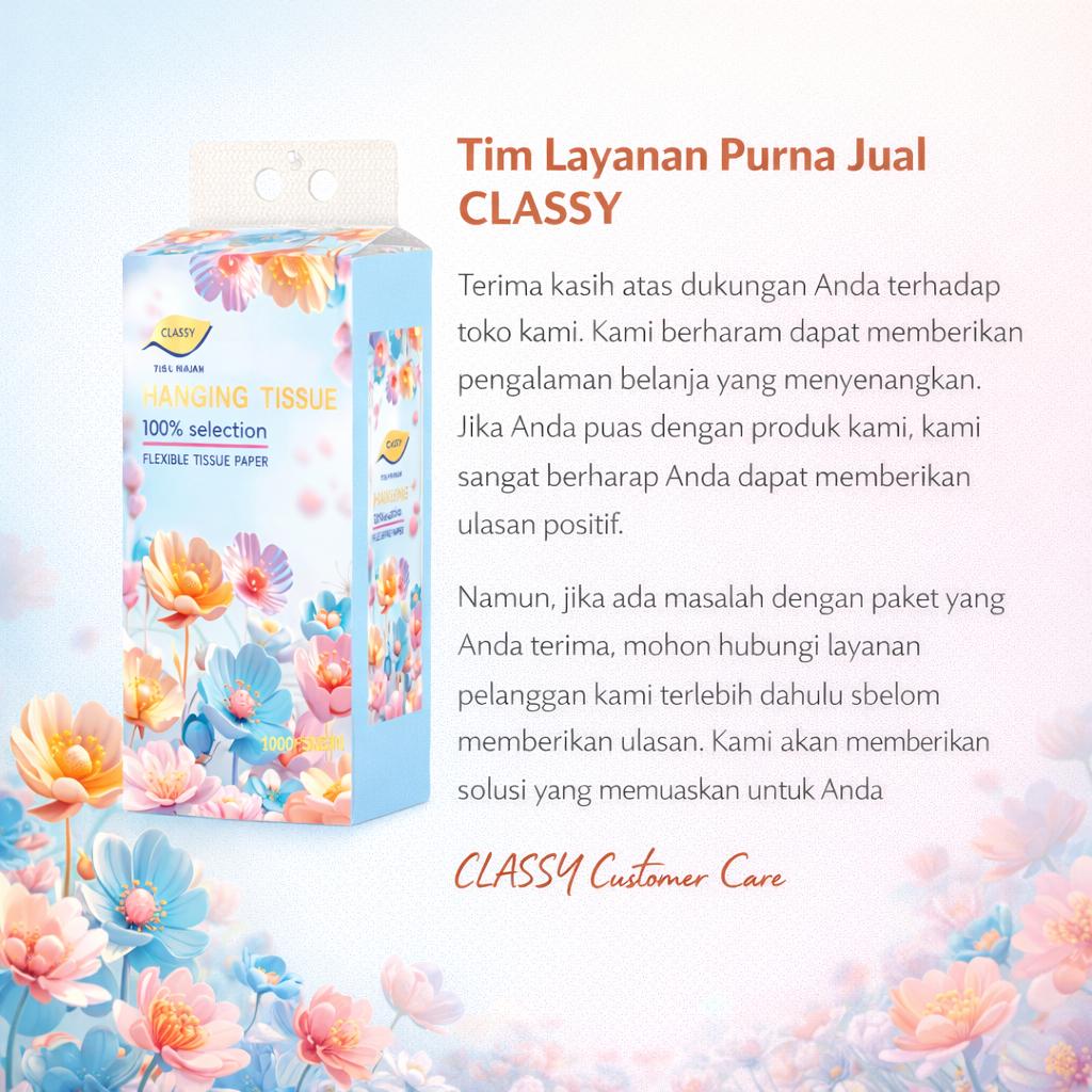 【Free Hook】Tissue Gantung tebal Facial tissue Tisu wajah 3 PL 810 helai Yuntuk pakai dirumah ekonomis Tisu makanandengan kemasaan besar-CLASSY Mekar Series
