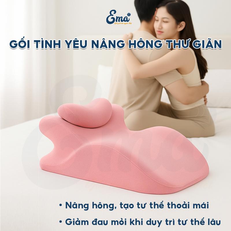  Gối Công Thái Học Tình Yêu Ema Nâng Hông Thư Giãn Cao Su Non Nguyên Khối 5 Năm Sử Dụng Giảm Đau Mỏi Khi Duy Trì Tư Thế Lâu 
