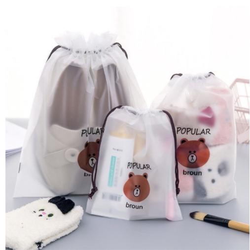 Product Introduction of HL0072 Random 10 pcs Tas Serut Pouch Transparan Motif Karakter Travel Storage Bag Make Up Organizer Anti Air 22