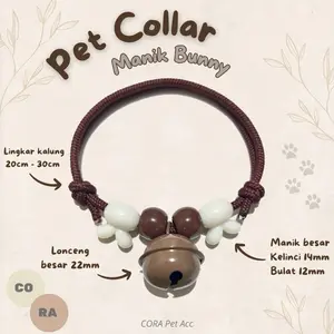 [MANIK BUNNY] Kalung Kucing Manik Mote Kelinci Dengan Lonceng 22mm