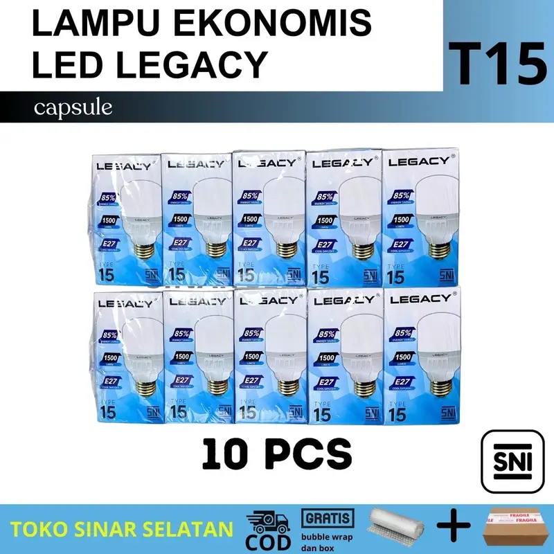 10 Pcs Paket Hemat Lampu LED Legacy Capsule 15T Bisa digunakan di Kamar 0