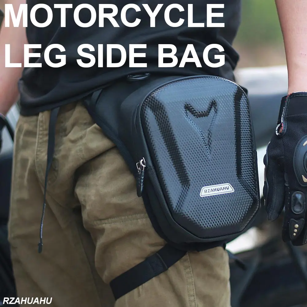 RZAHUAHU Motorcycle Leg Side Bag EVA Hard Shell Cycling Ba Multifunctional Waterproof Waist Pack Outdoor Crossbody Bag