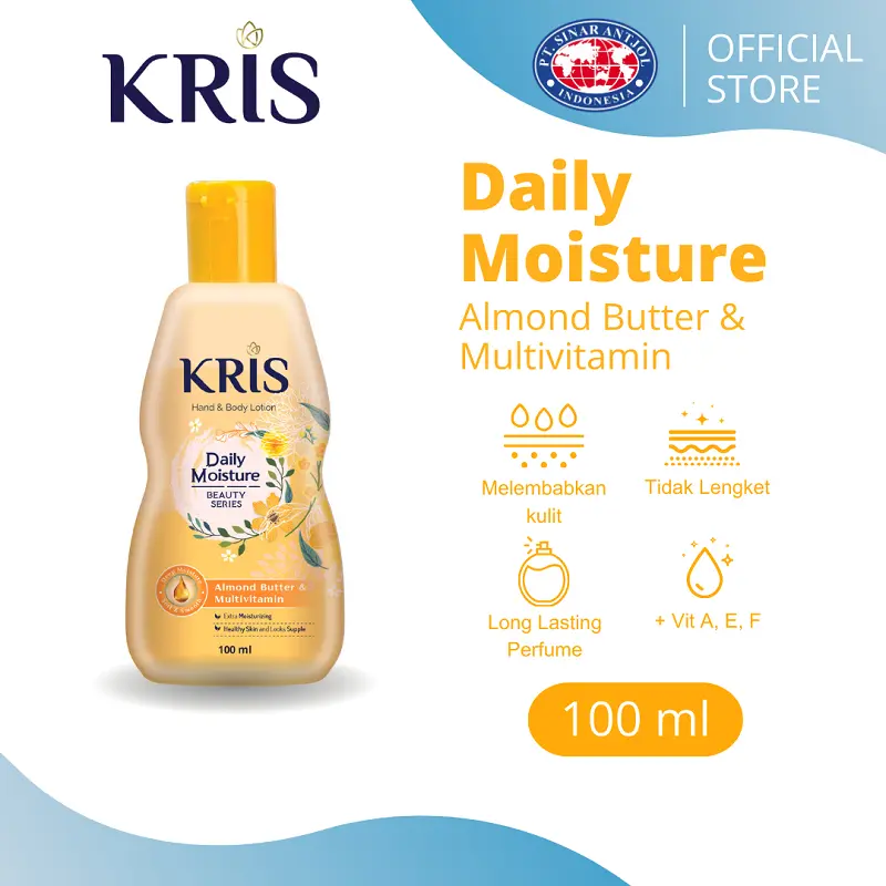 KRIS Hand and Body Lotion Plus Multivitamin DAILY MOISTURE KUNING 100ML