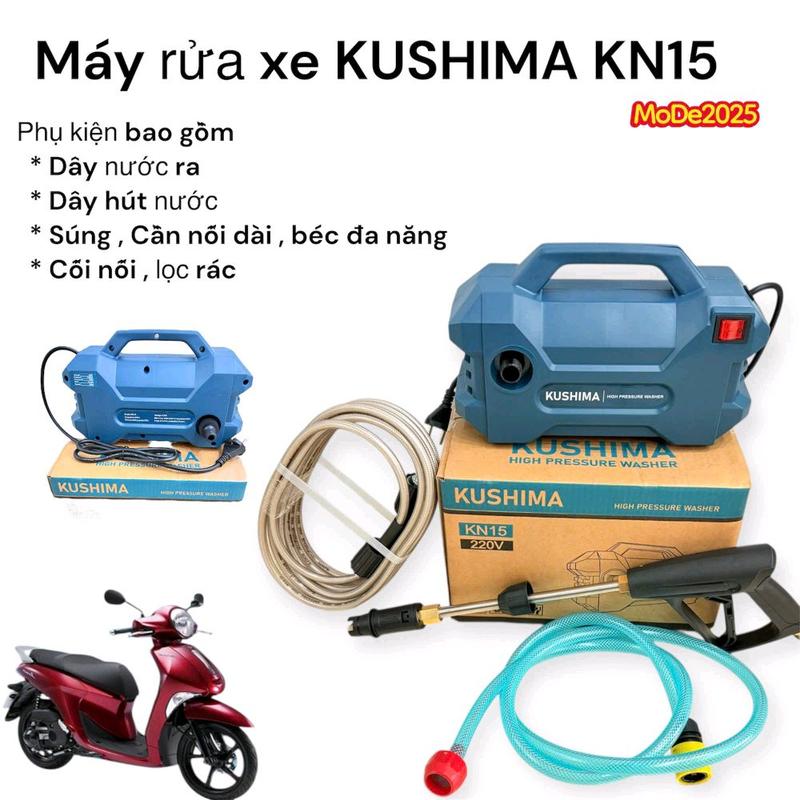  Máy rửa xe áp lực cao Kushima KN15  bảo hành 12 tháng 