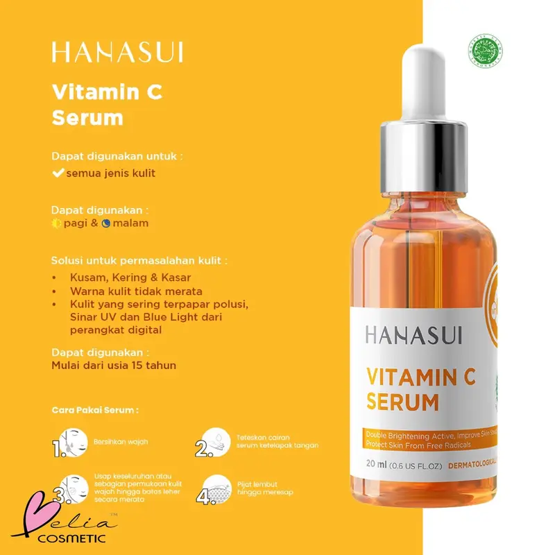 HANASUI BPOM Power Serum Whitening Gold Vit C Collagen Anti Acne Propolis Men Bright Active - Essence Wajah 3