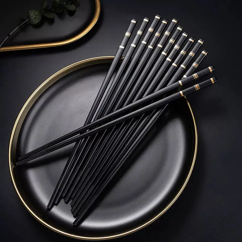 5 Pairs of Chinese Chopsticks Reusable Alloy Chopsticks Non-Moldy Kitchen Cutlery